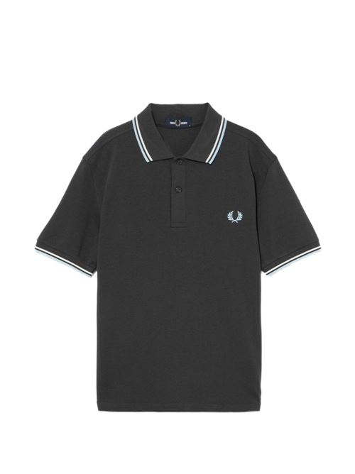 Polo uomo M3600 manica corta antracite/celeste FRED PERRY | M360009B